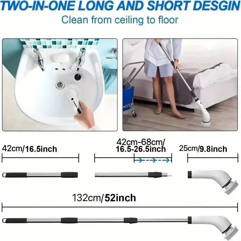 Cordless Power Spinning Cleaner Brush - 8 Replaceable Brush Heads - A-1 Thread Vault