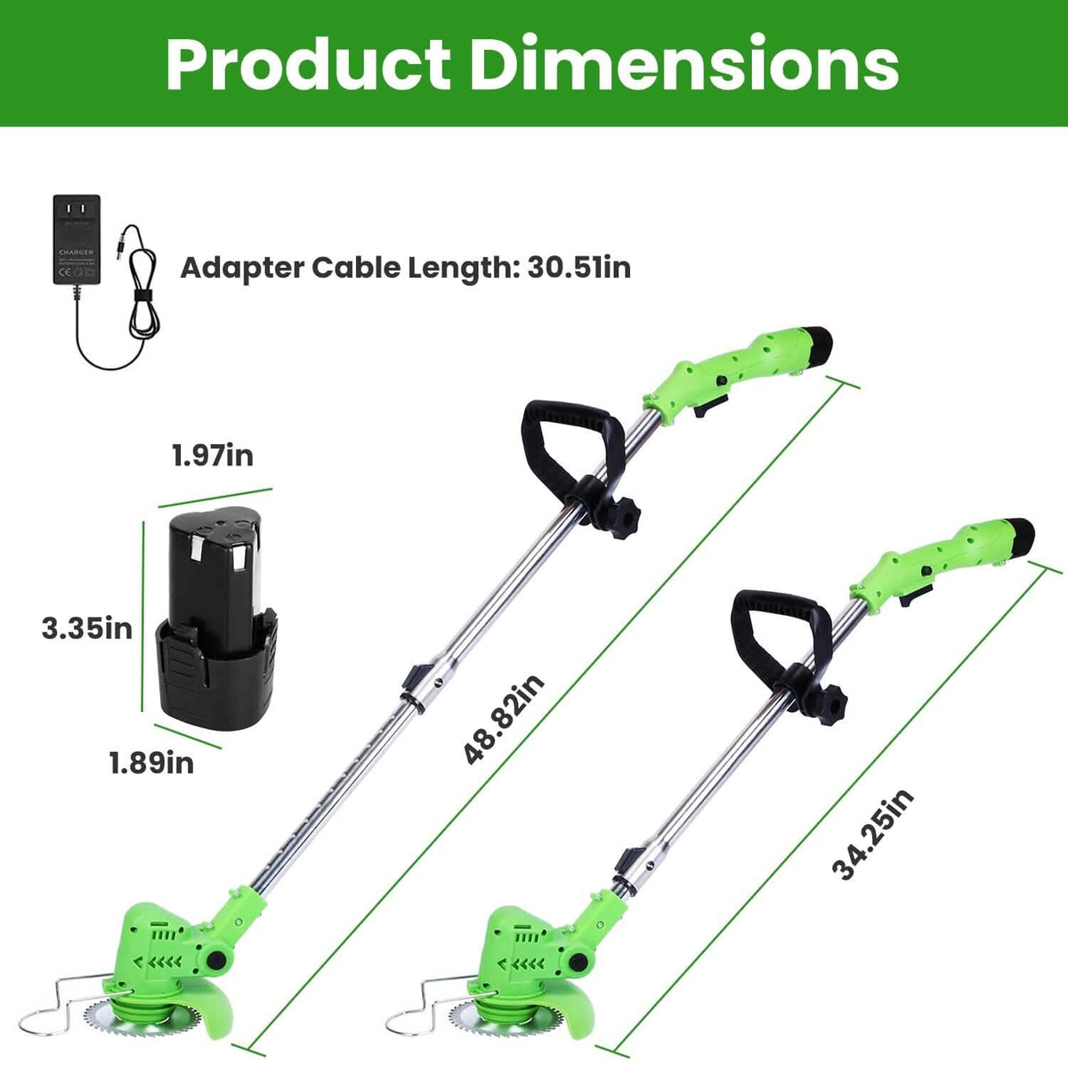Cordless Rechargeable Grass Trimmer - A-1 Thread Vault