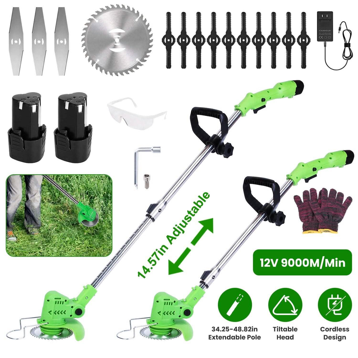 Cordless Rechargeable Grass Trimmer - A-1 Thread Vault