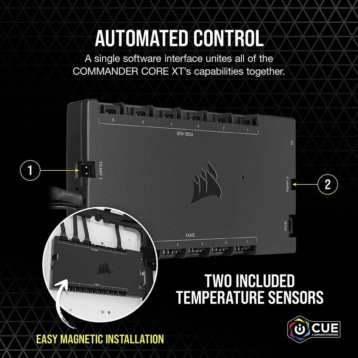 CORSAIR iCUE COMMANDER CORE XT, Digital Fan Speed and RGB Lighting Controller (Refurbished) - A-1 Thread Vault
