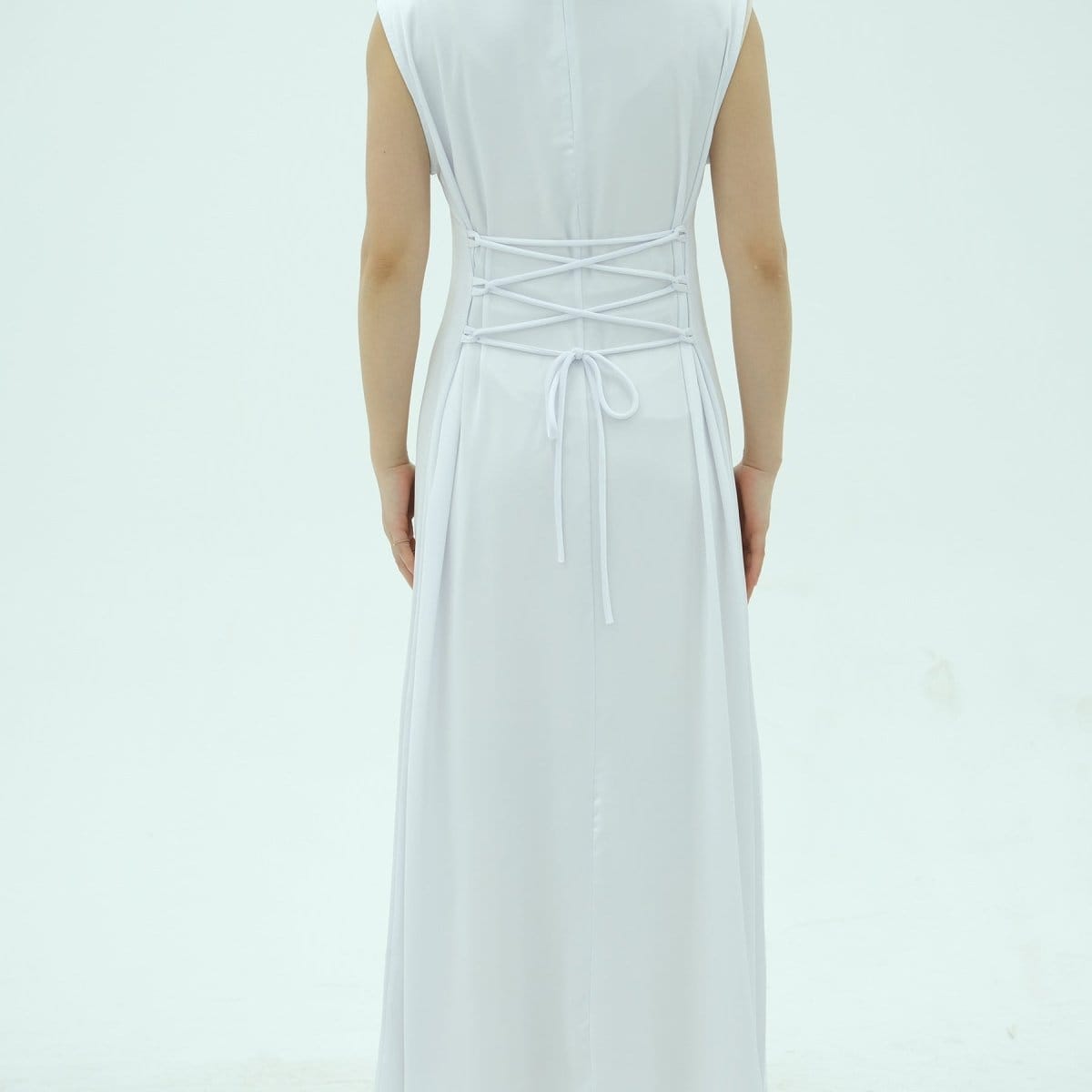 Corset-Back Lace-Up Sleeveless Maxi Dress(MS472) - A-1 Thread Vault