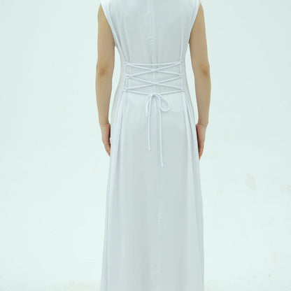 Corset-Back Lace-Up Sleeveless Maxi Dress(MS472) - A-1 Thread Vault