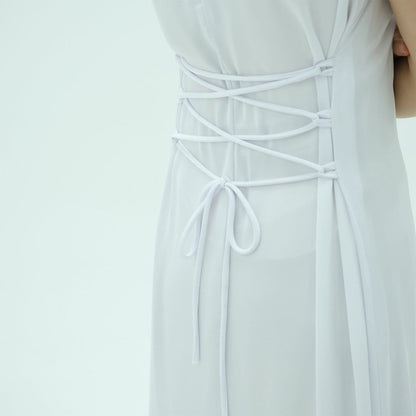 Corset-Back Lace-Up Sleeveless Maxi Dress(MS472) - A-1 Thread Vault