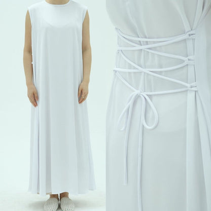 Corset-Back Lace-Up Sleeveless Maxi Dress(MS472) - A-1 Thread Vault