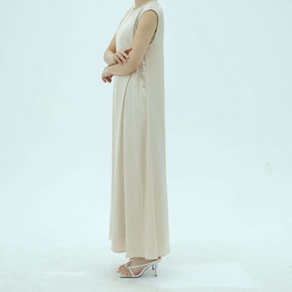 Corset-Back Lace-Up Sleeveless Maxi Dress(MS472) - A-1 Thread Vault