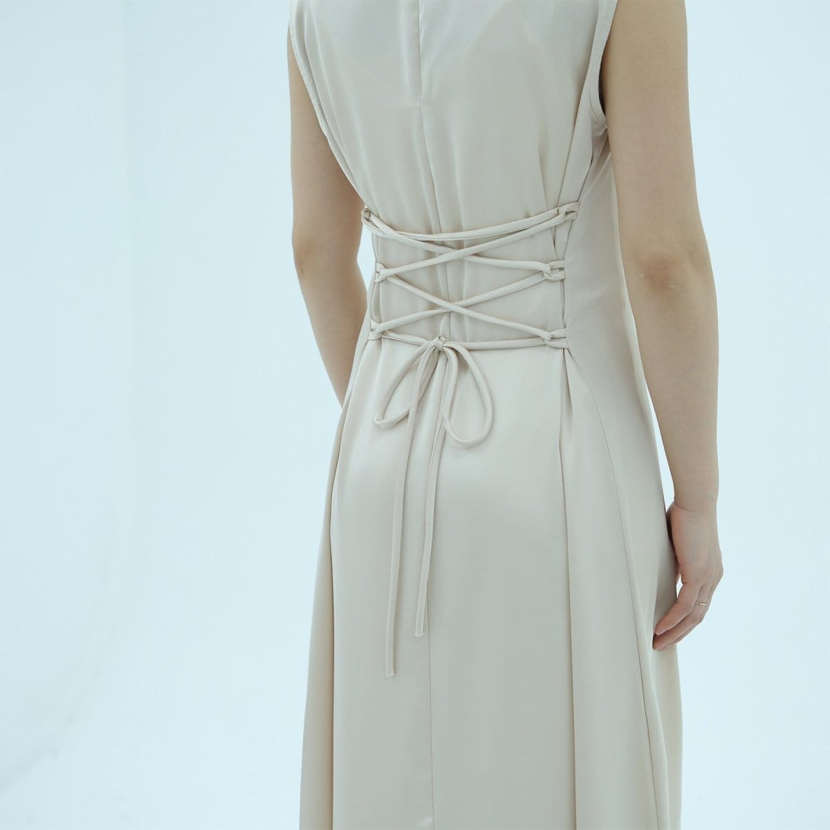 Corset-Back Lace-Up Sleeveless Maxi Dress(MS472) - A-1 Thread Vault