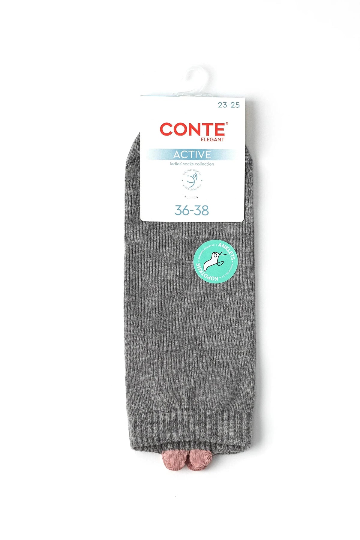 Cotton Ankle Socks Conte Active - 221 Picot Heart - A-1 Thread Vault
