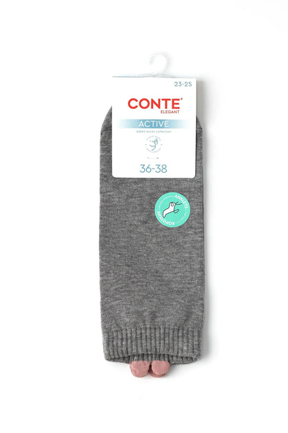 Cotton Ankle Socks Conte Active - 221 Picot Heart - A-1 Thread Vault