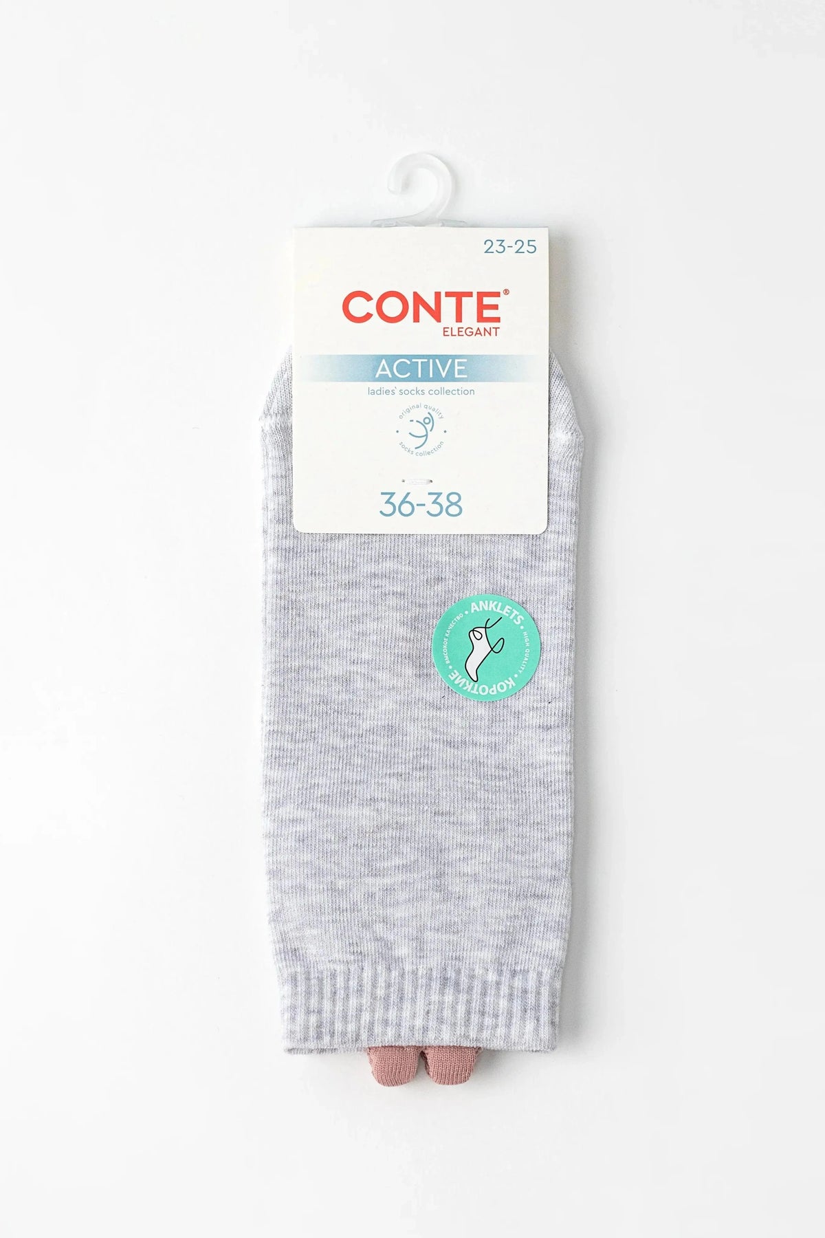 Cotton Ankle Socks Conte Active - 221 Picot Heart - A-1 Thread Vault
