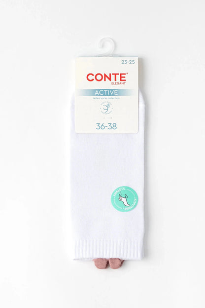 Cotton Ankle Socks Conte Active - 221 Picot Heart - A-1 Thread Vault