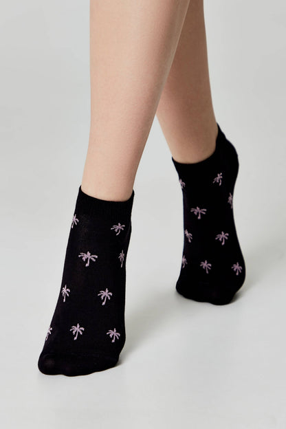 Cotton Ankle Socks Conte Active - 589 Palm Trees - A-1 Thread Vault
