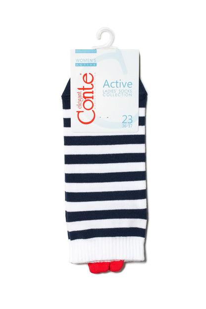 Cotton Ankle Socks Conte Active - Stripes 223 - A-1 Thread Vault