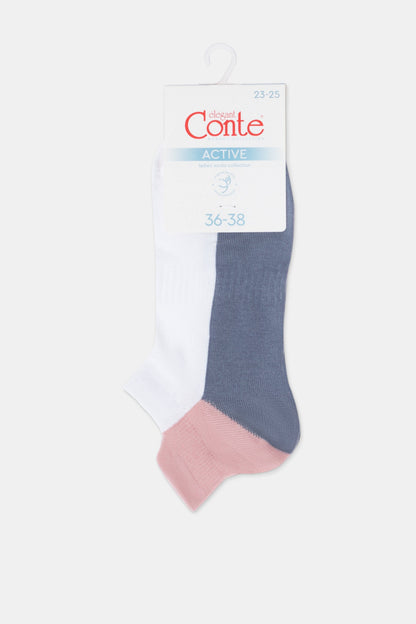 Cotton Ankle Socks Conte Active - With a "Tongue" 393 - A-1 Thread Vault