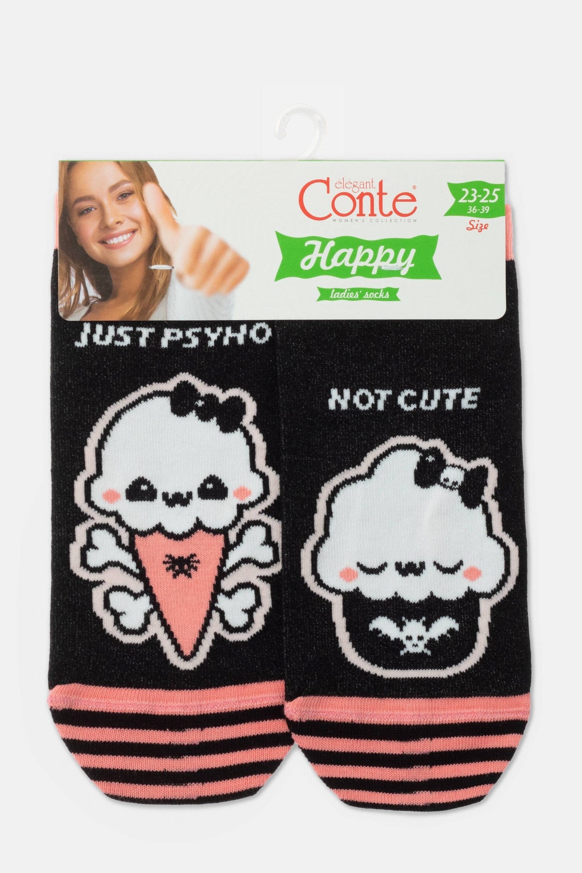 Cotton Ankle Socks Conte Happy 358 - Cute - A-1 Thread Vault