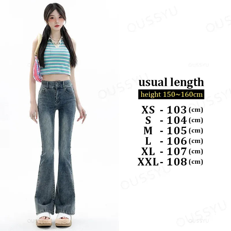 Cotton Denim Flared Pants