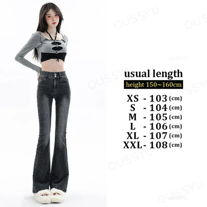 Cotton Denim Flared Pants