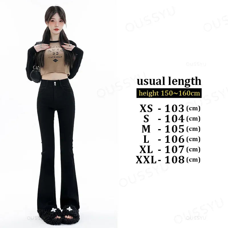 Cotton Denim Flared Pants