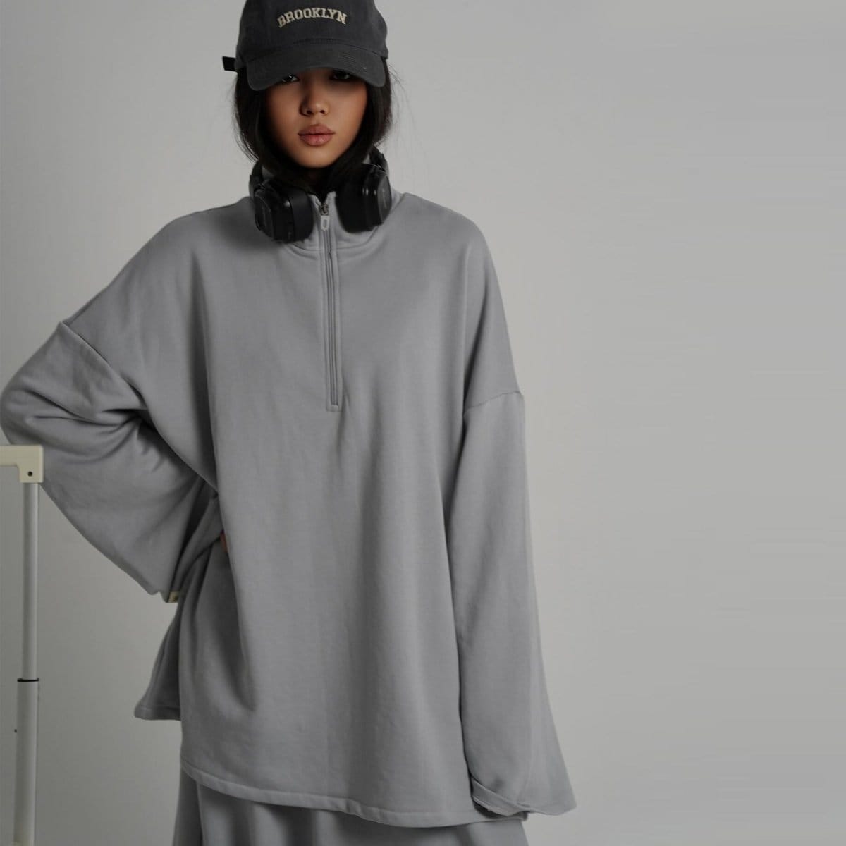 Cotton Half-Zip Top & Maxi Skirt Set(MS441) - A-1 Thread Vault