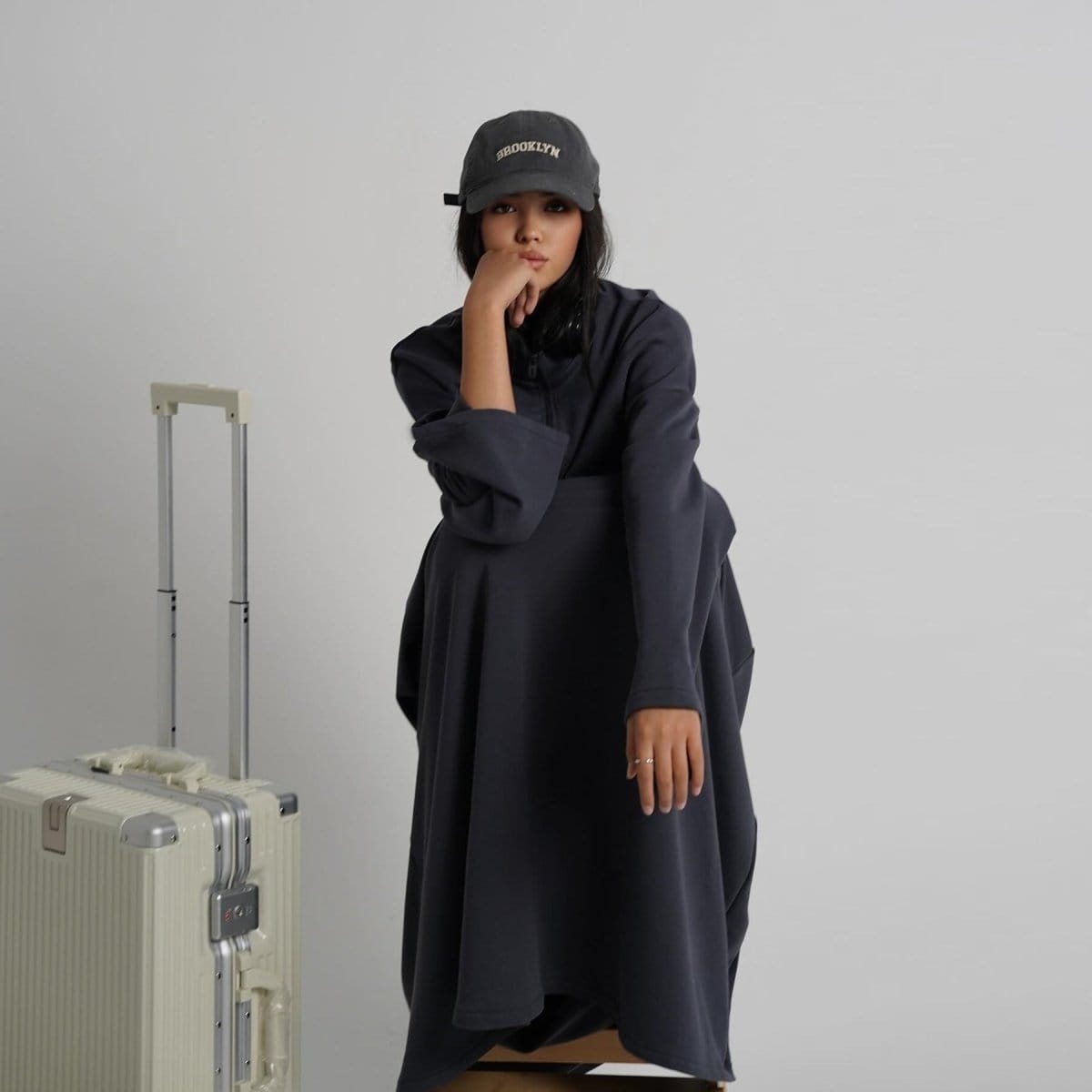 Cotton Half-Zip Top & Maxi Skirt Set(MS441) - A-1 Thread Vault
