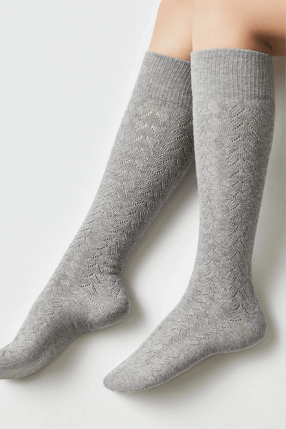 Cotton Knee Highs Conte Classic 010 - Cotton Blend and Knitted Pattern - A-1 Thread Vault