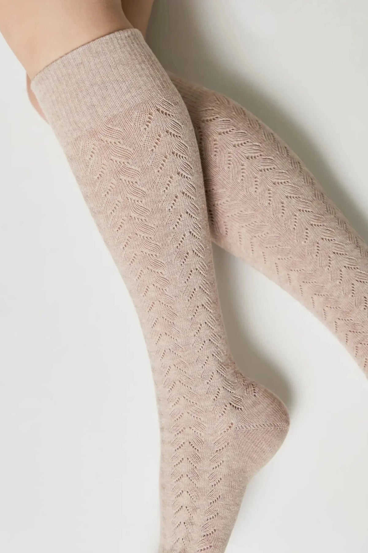 Cotton Knee Highs Conte Classic 010 - Cotton Blend and Knitted Pattern - A-1 Thread Vault