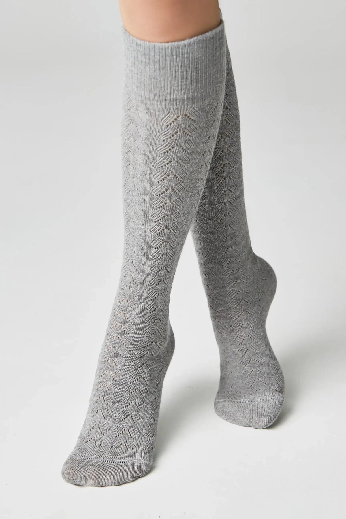 Cotton Knee Highs Conte Classic 010 - Cotton Blend and Knitted Pattern - A-1 Thread Vault