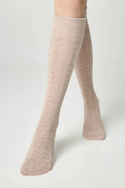 Cotton Knee Highs Conte Classic 010 - Cotton Blend and Knitted Pattern - A-1 Thread Vault