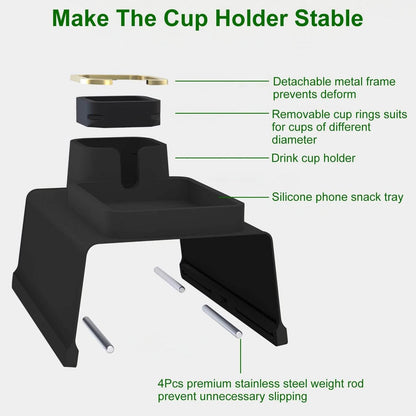 Couch Arm Cup Holder Tray Anti-spill Anti-slip Silicone Armrest Remote Snack Organizer - A-1 Thread Vault
