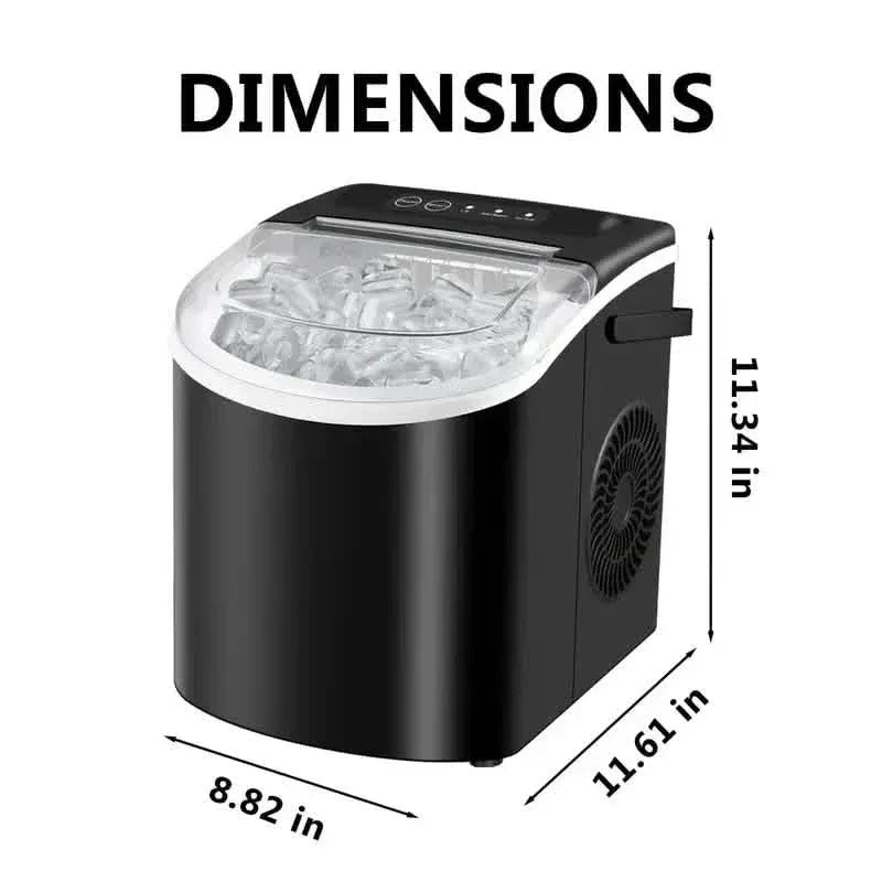 Countertop Portable Ice Maker – 26lb/24h, 9 Cubes/6min, Black - A-1 Thread Vault