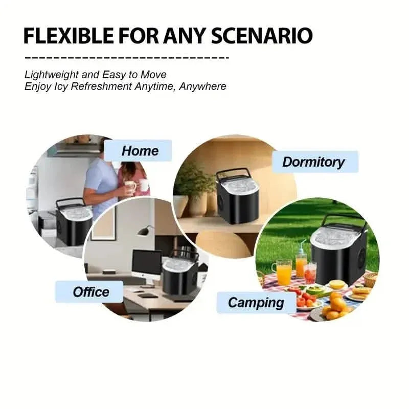 Countertop Portable Ice Maker – 26lb/24h, 9 Cubes/6min, Black - A-1 Thread Vault