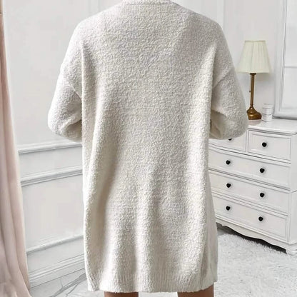 Cozy Women's Fleece Long Sleeve Cardigan Lounge Set, V Neck Tank Top and Shorts - A-1 Thread Vault