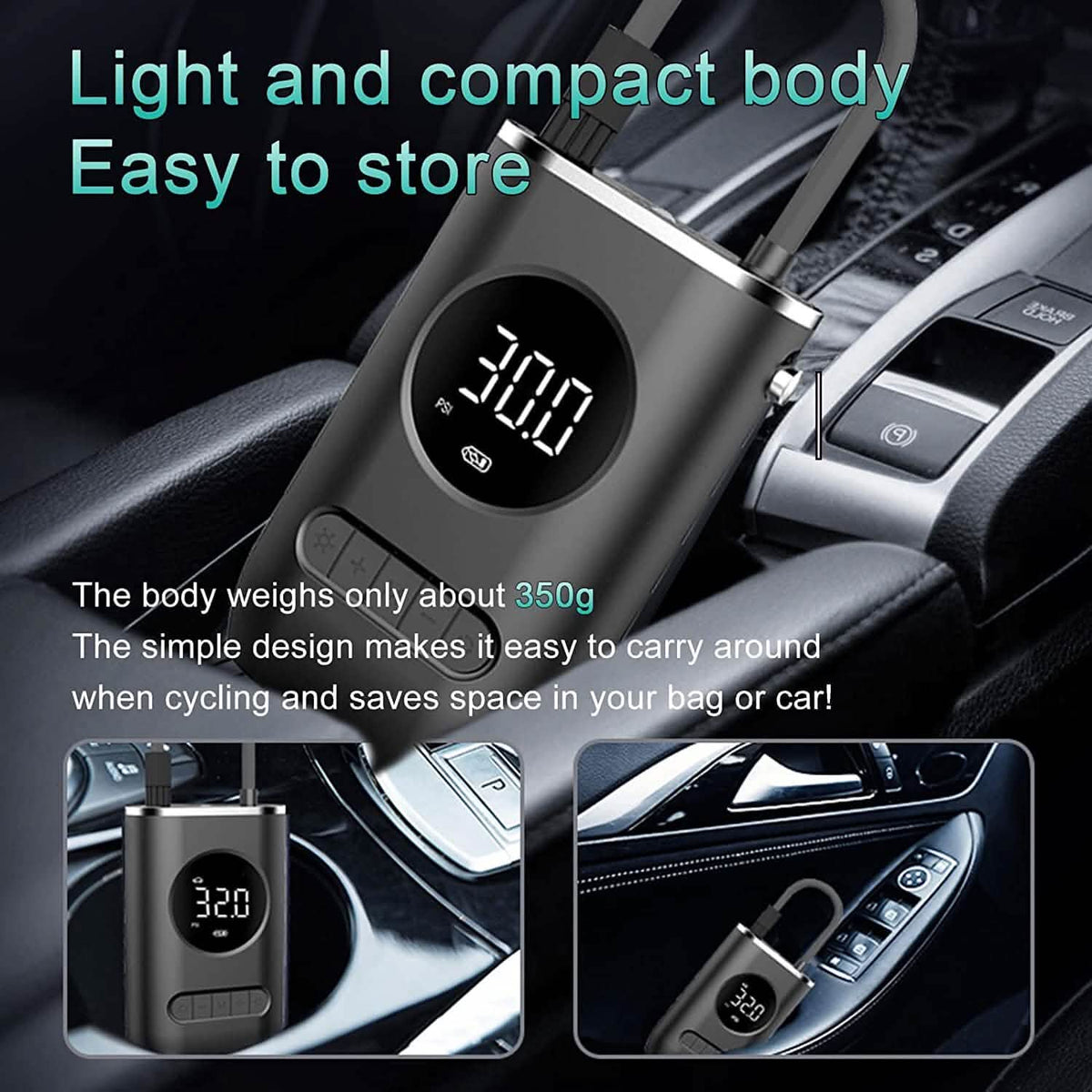 Cpplia Wireless Air Pump Digital Tire Pressure Detection LED Tire Inflator - A-1 Thread Vault