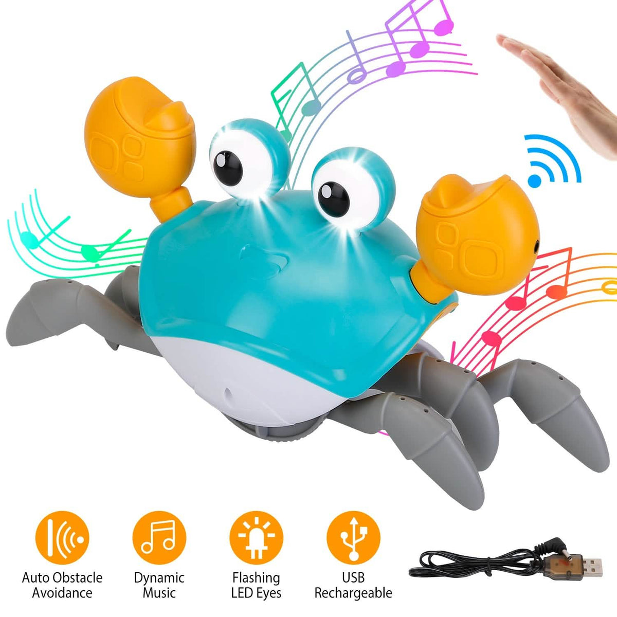 Crawling Crab Baby Toy with Music and LED Light - A-1 Thread Vault
