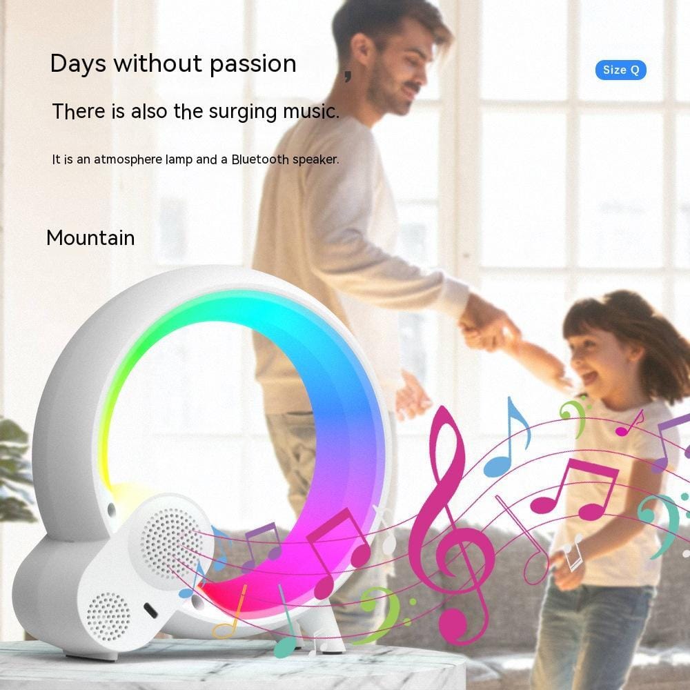Creative Q Light Analog Sunrise Digital Display Alarm Clock Bluetooth Audio Intelligent Wake-up Q Colorful Atmosphere Light - A-1 Thread Vault