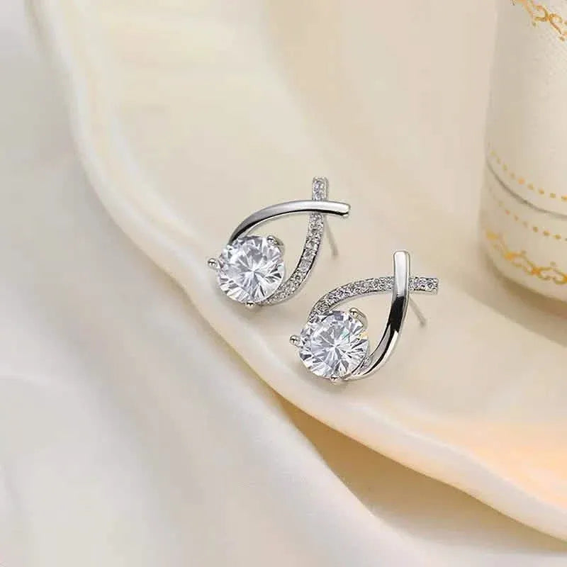 Creatively Designed Cross Earrings With Sparkling Zirconia for Women - A-1 Thread Vault
