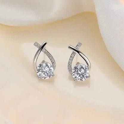 Creatively Designed Cross Earrings With Sparkling Zirconia for Women - A-1 Thread Vault