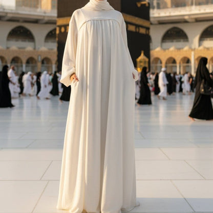 Crepe Abaya with Secure Pockets for Umrah (MA386) - A-1 Thread Vault