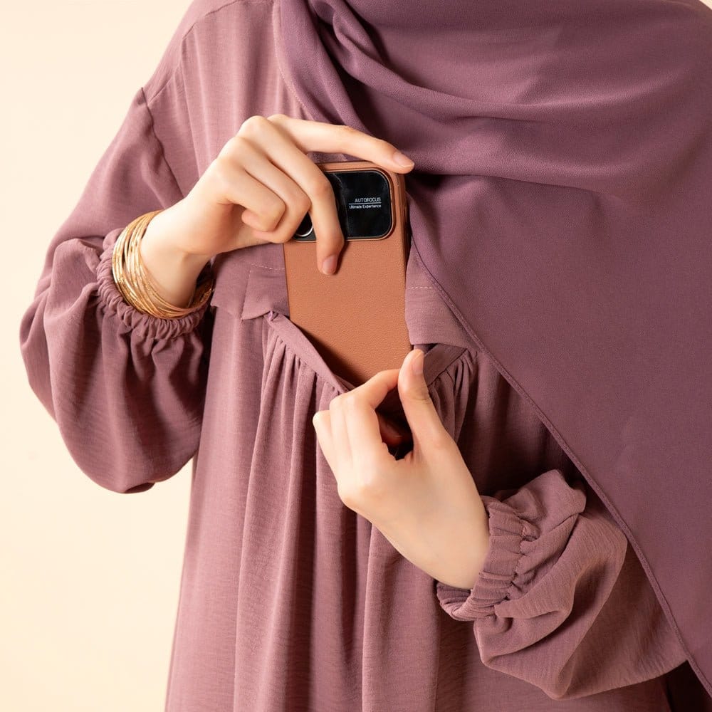 Crepe Abaya with Secure Pockets for Umrah (MA386) - A-1 Thread Vault