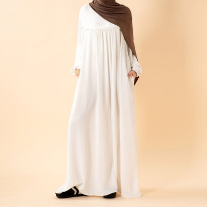 Crepe Abaya with Secure Pockets for Umrah (MA386) - A-1 Thread Vault
