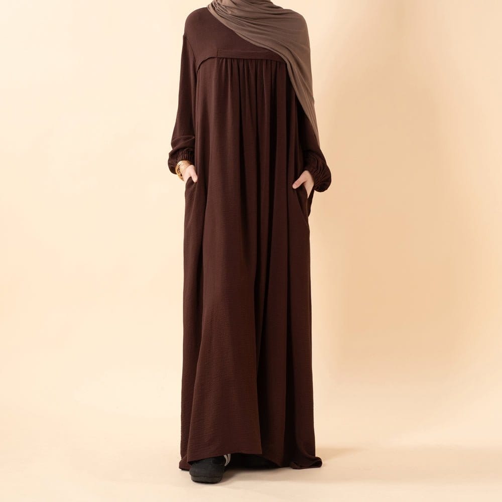 Crepe Abaya with Secure Pockets for Umrah (MA386) - A-1 Thread Vault