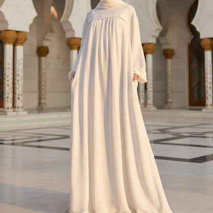 Crepe Abaya with Secure Pockets for Umrah (MA386) - A-1 Thread Vault