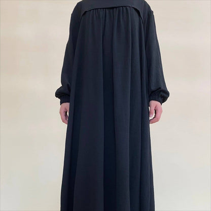 Crepe Abaya with Secure Pockets for Umrah VIP Exclusive Access (MAVIP386) - A-1 Thread Vault