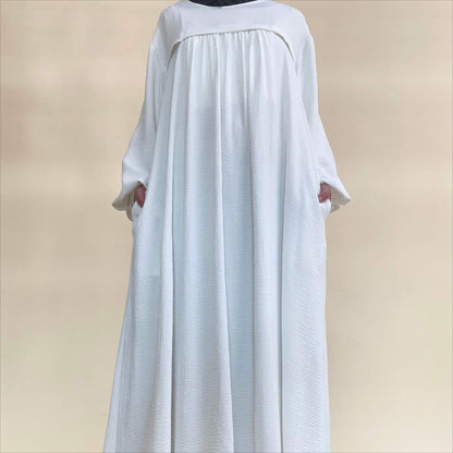 Crepe Abaya with Secure Pockets for Umrah VIP Exclusive Access (MAVIP386) - A-1 Thread Vault