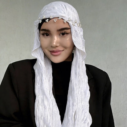 Crinkle Shimmer Hijab(MH228) - A-1 Thread Vault