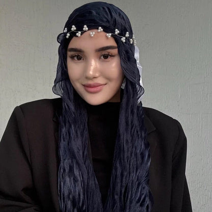 Crinkle Shimmer Hijab(MH228) - A-1 Thread Vault