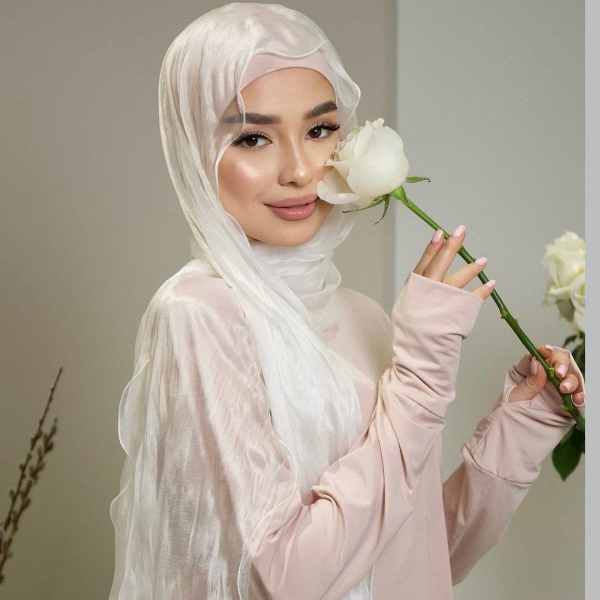 Crinkle Shimmer Hijab(MH228) - A-1 Thread Vault