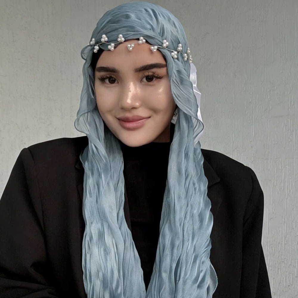 Crinkle Shimmer Hijab(MH228) - A-1 Thread Vault