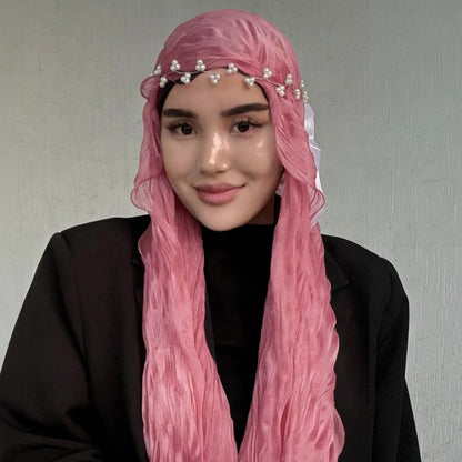 Crinkle Shimmer Hijab(MH228) - A-1 Thread Vault