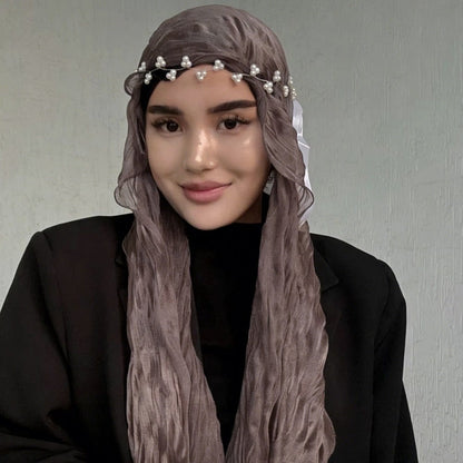 Crinkle Shimmer Hijab(MH228) - A-1 Thread Vault