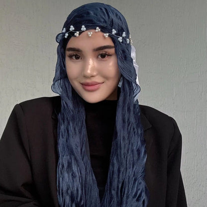Crinkle Shimmer Hijab(MH228) - A-1 Thread Vault
